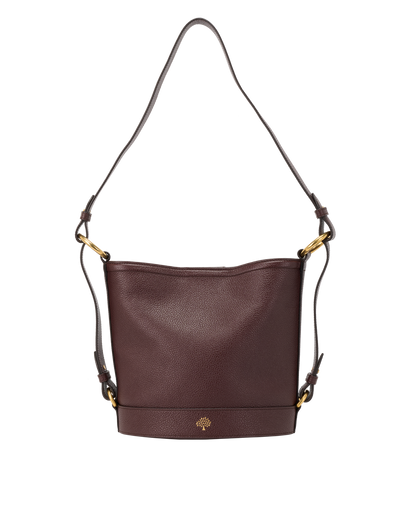 Jamie Bucket Bag, &pound;350, Handbags, Burgundy, Leather, Front view